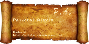 Pankotai Alexia névjegykártya